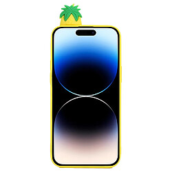 Coque en silicone Motif de dessin animé 3D, anti-chutte, anti-goutte pour votre iPhone 14 Pro - ananas