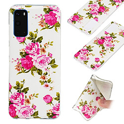 Coque en TPU noctilucent imd fleurs vives pour votre Samsung Galaxy S20