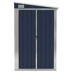 Helloshop26 Abri de jardin cabane cabanon maison de stockage remise extérieur hangar outils robuste mural 118 x 382 x 178 cm acier anthracite 02_0022331