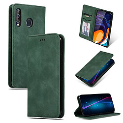 Wewoo Housse Coque Etui en cuir avec rabat horizontal magnétique Business Skin Feel pour Galaxy A60 / M40 vert armée