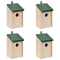 Decoshop26 Nichoir oiseaux pour extérieur 4 pièces en bois 12x12x22 cm DEC020829