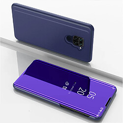 Etui en PU surface miroir avec fenêtre de visualisation bleu foncé pour votre Xiaomi Redmi Note 9/Redmi 10X 4G