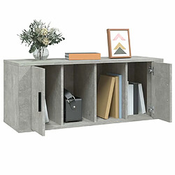 Acheter Maison Chic Meuble TV scandinave - Banc TV pour salon Gris béton 100x35x40 cm Bois d'ingénierie -MN67785