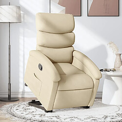 vidaXL Fauteuil inclinable Crème Tissu