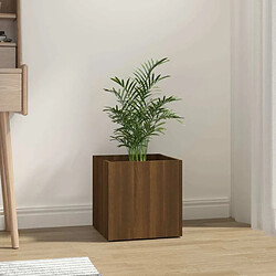 Maison Chic Jardinière,Bac à fleurs - pot de fleur Chêne marron 40x40x40 cm Bois d'ingénierie -GKD64900 pas cher