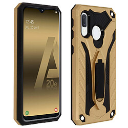 Avizar Coque Galaxy A20e Protection Bi-matière Antichoc Fonction support doré 