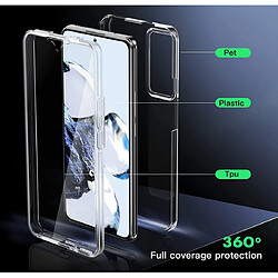 Htdmobiles Coque pour Xiaomi 12T / 12T Pro 5G - housse etui silicone gel fine 360 integrale (avant et arriere) + film ecran - TRANSPARENT