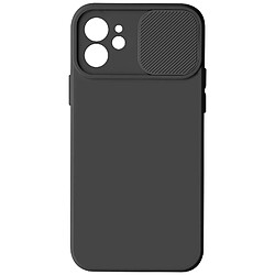 Avizar Coque pour iPhone 12 Silicone Souple Cache Caméra Coulissant noir