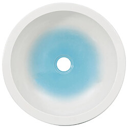 Avis vidaXL Vasque à poser blanc et bleu rond F41x14 cm céramique