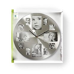 Avis Alpexe Horloge Murale Circulaire | 40 cm de Diamètre | Cadre photo | Argent