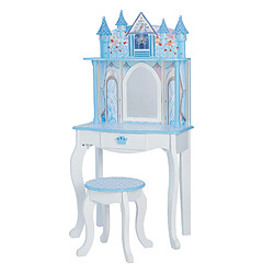 Ensemble coiffeuse avec tabouret Château de rêve Blanc / bleu glacé Teamson Kids TD-12951F