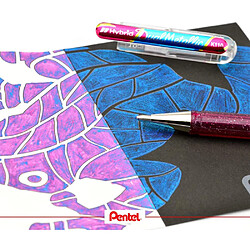 Avis Carlotta Pentel 23-k110 Dual métallique Hybrid Dual métallique Roller encre gel, Gel, 1 pièce, brillant 2 effets de couleurs différentes sur papier clair/foncé 0,5mm schw/met.rot