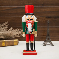 Avis 25cm figurine casse-noisette en bois ornements de noel décorateur solider avec épée