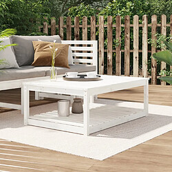 Maison Chic Table de jardin | Table d'extérieur blanc 121x82,5x45 cm bois massif de pin -GKD82625