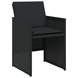 Acheter Maison Chic Ensemble à manger d'extérieur 5 pcs avec coussins,Salon de jardin,Mobilier de jardin Noir Résine tressée -GKD147427