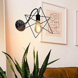 Universal Vintage LED Applique murale Vintage Loft Applique murale industrielle Noir E27 Fer Simple Abat-jour Cage Garde Fixation d'éclairage intérieur (I)