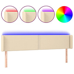 Maison Chic Tête de lit moderne à LED lumineuse pour chambre - Décoration de lit Crème 203x16x78/88 cm Tissu -MN73856