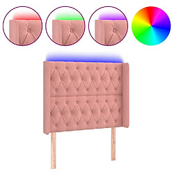 Maison Chic Tête de lit scandinave à LED,meuble de chambre Rose 93x16x118/128 cm Velours -MN26541