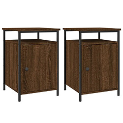 Maison Chic Lot de 2 Tables de chevet - Tables de Nuit Chêne marron 40x42x60cm Bois d'ingénierie