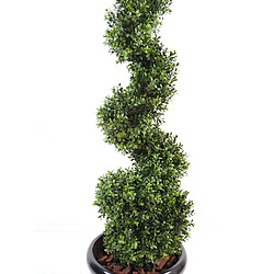 Pegane Plante artificielle haute gamme Spécial extérieur / Buis Artificiel forme Spirale - Dim : 130 x 35 cm