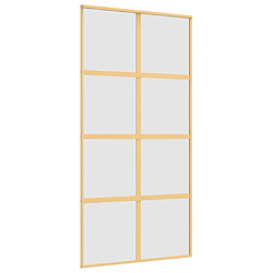 vidaXL Porte coulissante doré 102,5x205 cm verre ESG dépoli aluminium