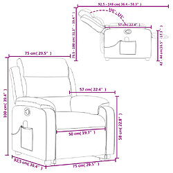 vidaXL Fauteuil de massage inclinable Gris foncé Velours pas cher