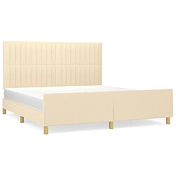 Maison Chic Lit adulte - Cadre Structure de lit avec tête de lit Contemporain Crème 160 x 200 cm Tissu -MN81989