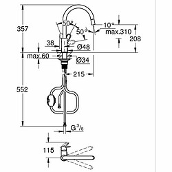 Mitigeur Grohe Start Flow - 30569000 Laiton Forme en C