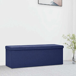 Maison Chic Banc de rangement | Meuble de rangement d'Entrée | Coffres d'Intérieur pliable Bleu Faux lin -MN12433