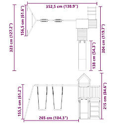 vidaXL Aire de jeux douglas 4 pas cher