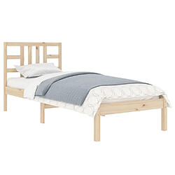 Avis Maison Chic Lit adulte - Lit simple Cadre de lit,Structure du lit Contemporain Bois massif 90x200 cm -MN85985