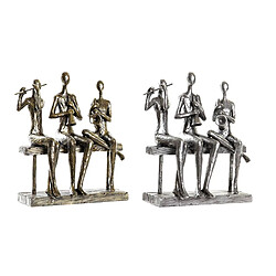 Figurine Décorative DKD Home Decor Doré Cuivre Résine Musicien Moderne (18 x 8 x 21 cm) (2 Unités)