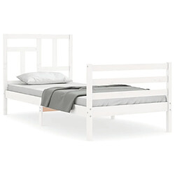 Maison Chic Cadre/structure de lit avec tête de lit pour adulte - Lit Moderne Chambre blanc simple bois massif -MN78835