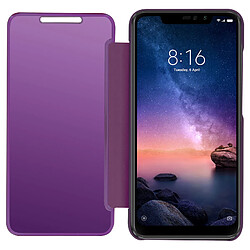 Avizar Housse Xiaomi Redmi Note 6 Pro Étui Miroir Clapet translucide Stand Vidéo Violet pas cher