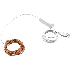 Wewoo Guirlande blanc 10m USB alimenté IP65 imperméable à l'eau LED chaîne de fil de cuivre décoration Lights Festival lampe avec interrupteur chaud