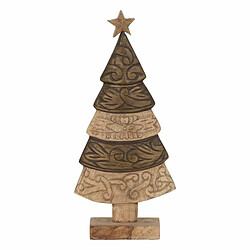 BigBuy Christmas Décorations de Noël Marron Bois de manguier Sapin de Noël 23,5 x 9 x 50 cm