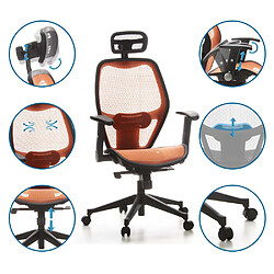 Avis Siège de bureau / Fauteuil de direction AIR-PORT,tissu maille orange hjh OFFICE