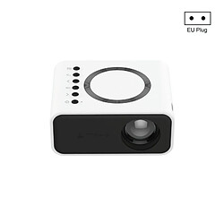 Yonis Mini Videoprojecteur Portable Haute Qualité Mini Videoprojecteur Portable Avec Haut-Parleur Intégré Support Téléphone Mobile EU Plug White YONIS