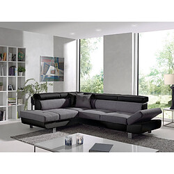 Bestmobilier Lisbona - Canapé d'angle gauche convertible - 5 places - avec têtières