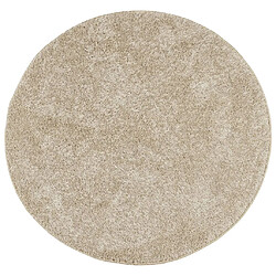 vidaXL Tapis ISTAN à poils longs aspect brillant beige Ø 100 cm