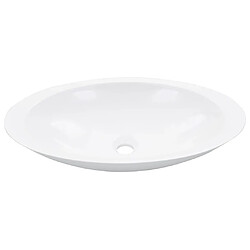 vidaXL Lavabo 59,3x35,1x10,7 cm Fonte minérale/marbre Blanc