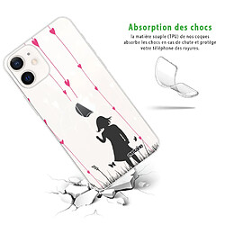 Avis Coque iPhone 12 mini souple transparente Pluie de coeurs Motif Ecriture Tendance Evetane