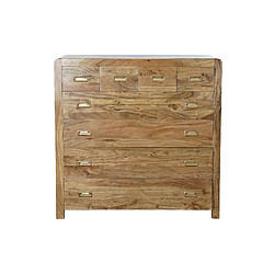 Pegane Commode en bois Acacia avec 8 tiroirs - Largeur 110 x Hauteur 108 x Profondeur 45 cm