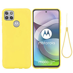 Coque en silicone souple avec sangle jaune pour votre Motorola Moto G 5G