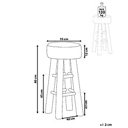 Avis Beliani Tabouret de bar Cuir Marron WALTON