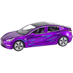 Universal 1: 32 Tesla Modèle 3 Voiture moulée sous pression Jouet Enfant Voiture moulée sous pression Modèle de voiture en alliage Cadeau d'anniversaire de Noël pour enfant garçon(Violet)