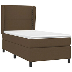 Avis Maison Chic Structures de lit + matelas,Lit à sommier tapissier avec matelas Marron foncé 90x190 cm -MN29776