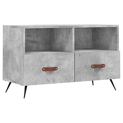 vidaXL Meuble TV Gris béton 80x36x50 cm Bois d'ingénierie