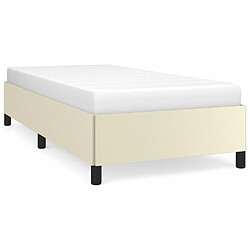 Maison Chic Lit adulte - Lit simple Cadre de lit,Structure du lit Contemporain Crème 80x200 cm Similicuir -MN85121