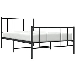 Acheter vidaXL Cadre de lit métal sans matelas avec pied de lit noir 90x190 cm